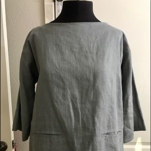 Jess Brown linen top w pockets